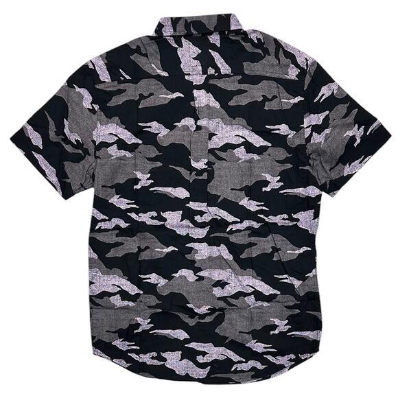 Levi's Men's Camarillo Black Purple Camo Short Sleeve Button Up Shirt in Small - Picture 2 of 3